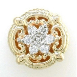 Y1841 14K ROUND SLIDE WITH ROPE TRIM & LOOP DESIGN 